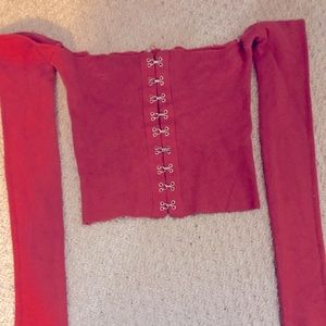 Orange off- the-shoulder renaissance style crop top in orange 😍💗